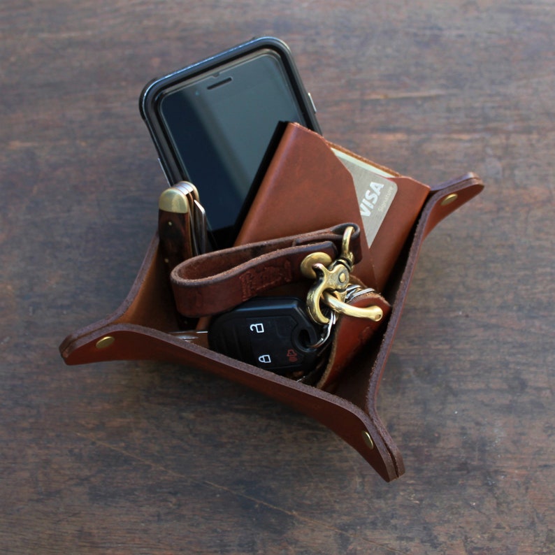 Valet Tray Desk Organizer Leather Valet Tray Leather Tray Etsy