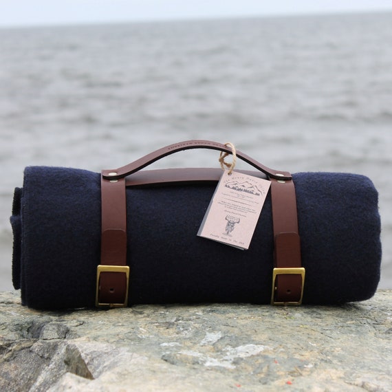 Leather Blanket Carrier Polar Fleece Blanket Included Picnic Etsy