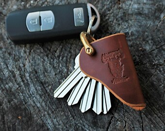 Personalised Leather Key Case With Car Logo Free Car Logo -  Norway