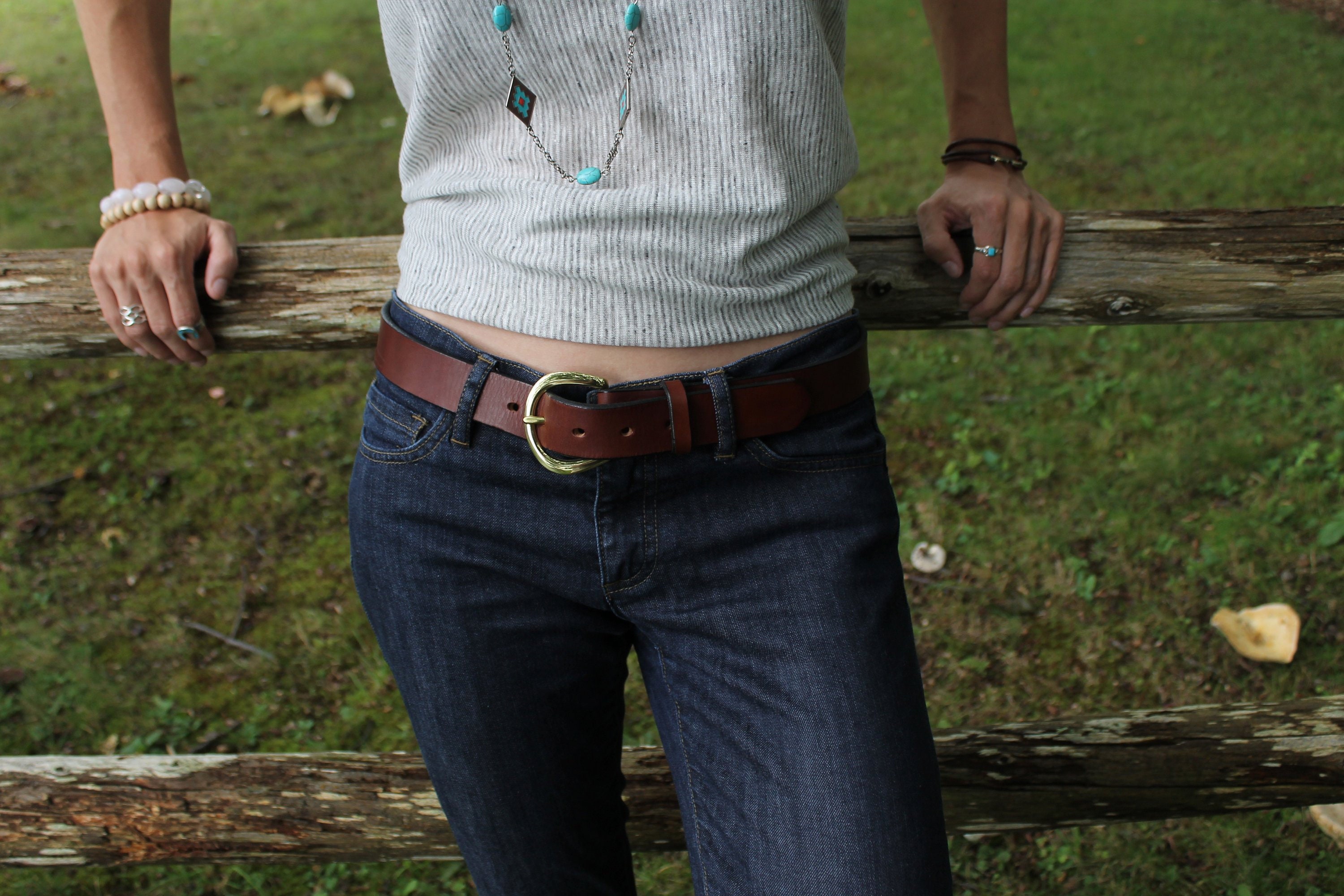 Womens Leather Western Belt