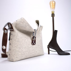 Sac à main feutre avec pli sur le dessus, sac feutre, sac femme, sac d’embrayage feutre, sac à main femmes, cadeau pour elle.