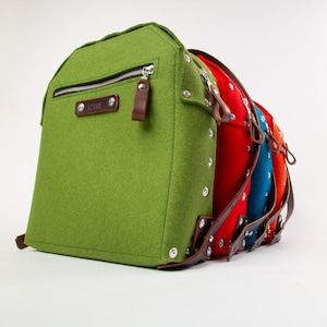 Sac à dos pour enfant en feutre de laine et cuir, sac à dos pour enfant, cartable, premier cartable
