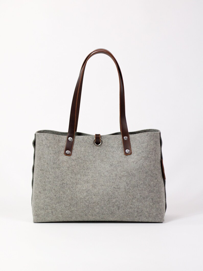 Felt Shoulder Bag, Felt Handbag Grey Bags & Purses, Shoulder Bags, Handbags, Felt Shoulder Bag image 4