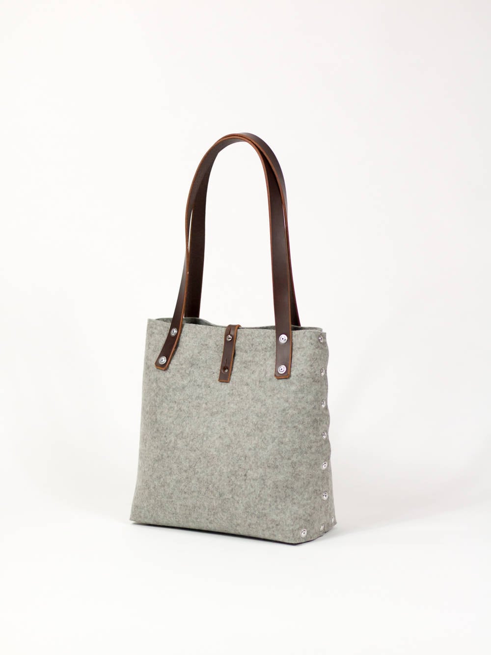 Marka Borsa A Tracolla In Feltro Grigio 40x40 Cm – Capiente, Con Tasca Interna E Chiusura In Velcro - 3