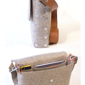 Felt messenger bag, satchel bag for men and women image 4