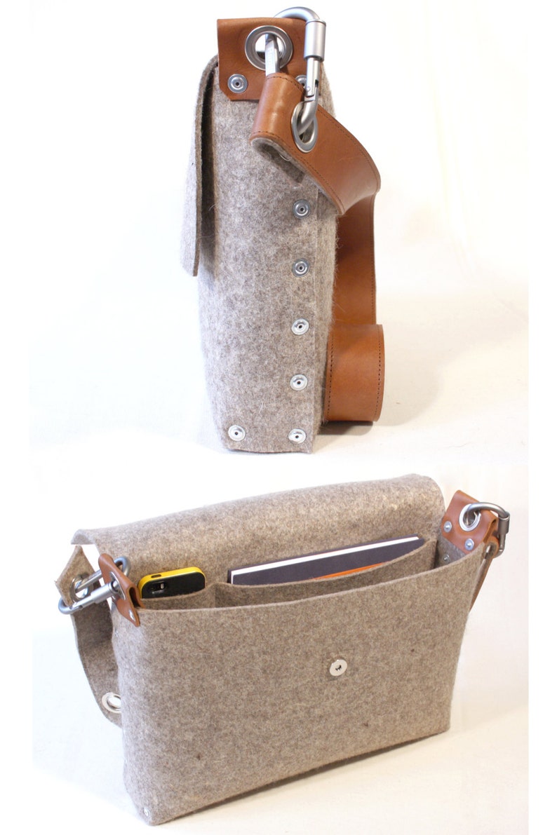 Felt messenger bag, satchel bag for men and women image 4