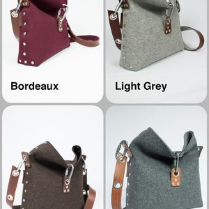Womans felt handbag, felt purse for women, messenger bag for her, gift for her, womans messenger bag, clutch bag, handbag image 6