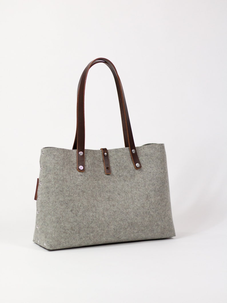 Felt Shoulder Bag, Felt Handbag Grey Bags & Purses, Shoulder Bags, Handbags, Felt Shoulder Bag image 1