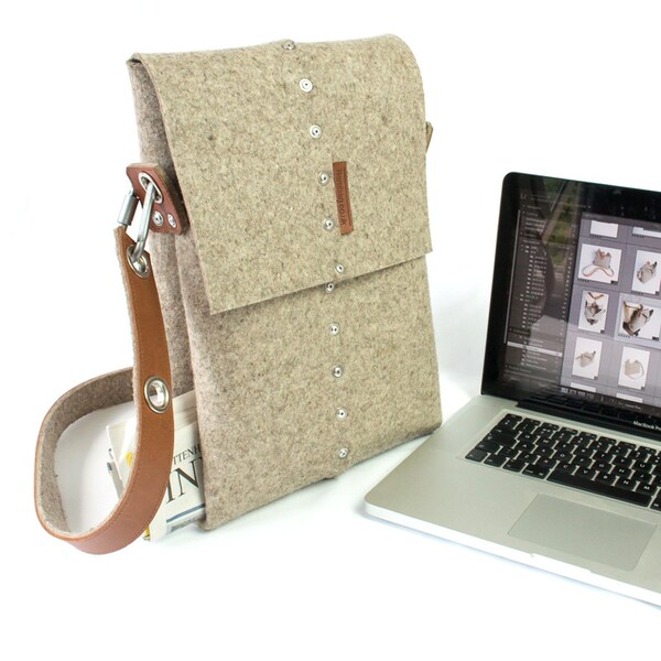 Laptop bag for 15" MacBook Pro, Slim MacBook Bag, MBP 15" Bag, Laptop Bag, Felt Laptop Bag, Laptop Messenger Bag, Laptop Satchel