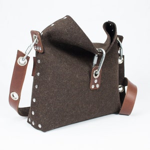 Sac à main feutré avec pli sur le dessus, sac de corps de croix, sac de femme, sac d'embrayage de feutre, sac à main de femme, cadeau pour elle.