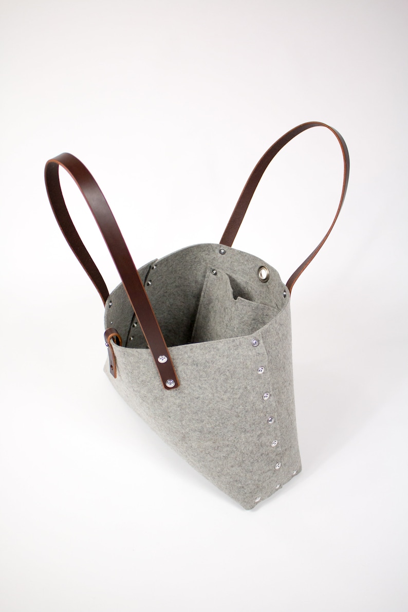 Felt Shoulder Bag, Felt Handbag Grey Bags & Purses, Shoulder Bags, Handbags, Felt Shoulder Bag image 5