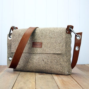 Felt messenger bag, satchel bag for men and women image 1