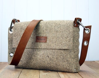 Felt messenger bag, satchel bag for men and women