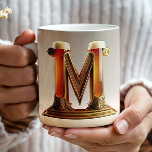 Letter M Beer Mug Wrap, Letter M Liquor Mug Wrap, 11oz Mug Wrap 12oz Mug Wrap 15oz Mug Wrap, Beer Lover Gifts, Sublimation Beer Letters PNG