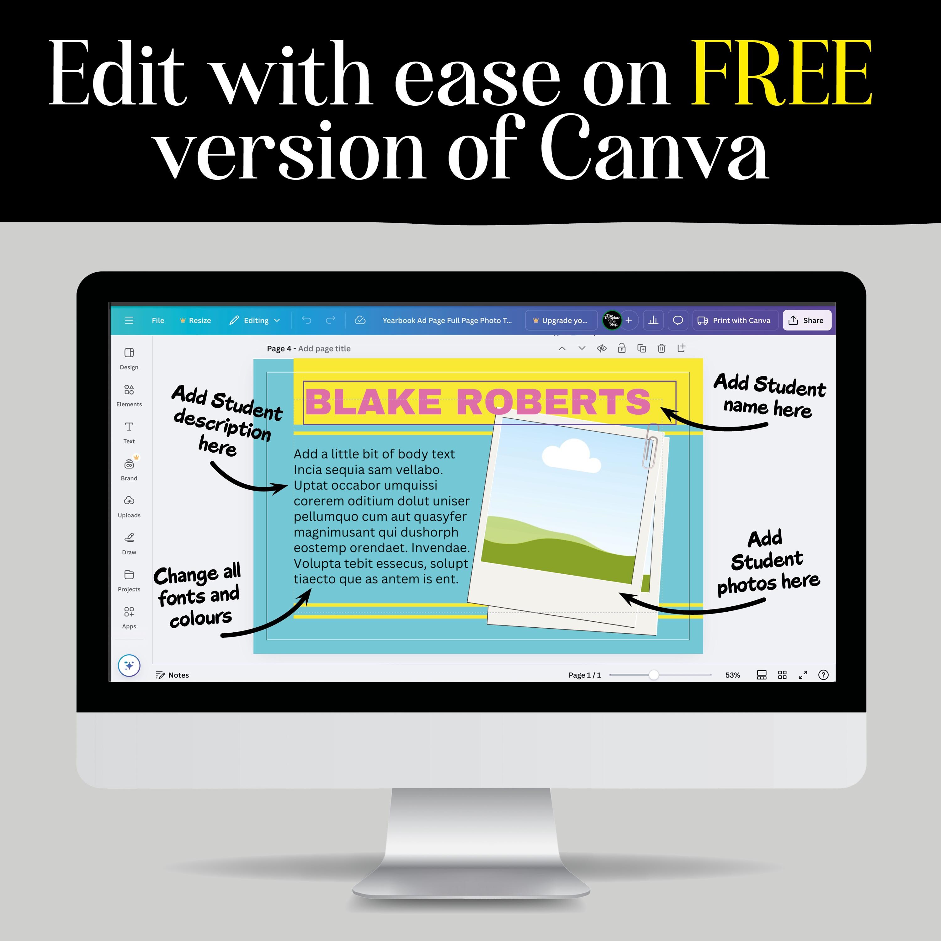 10 School Yearbook Ad Templates, Editable Student Yearbook Ad ...