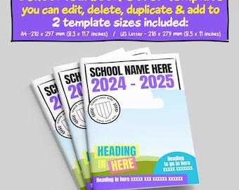 School Yearbook Cover 2025, Editable Elementary School Yearbook Cover, Primary School Yearbook Cover, Customisable on Canva