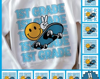 Back to School PNG Bundle: Grades 1-5 Designs (Digital Download)