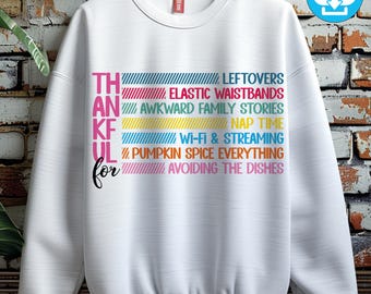 Thanksgiving, Thankful for Humour Png, Retro Fall Png, Fall T Shirt Design, Thanksgiving Png, SVG and EPS, Sublimation Design, funny PNG