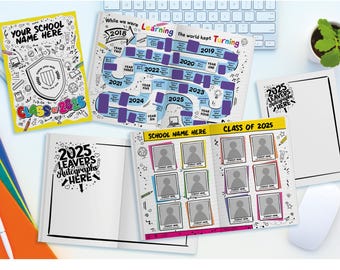 12 page School Yearbook 2024-25, Sketchbook / Scrapbook Style Yearbook, High School Yearbook, Primary School Yearbook, Customisable Yearbook