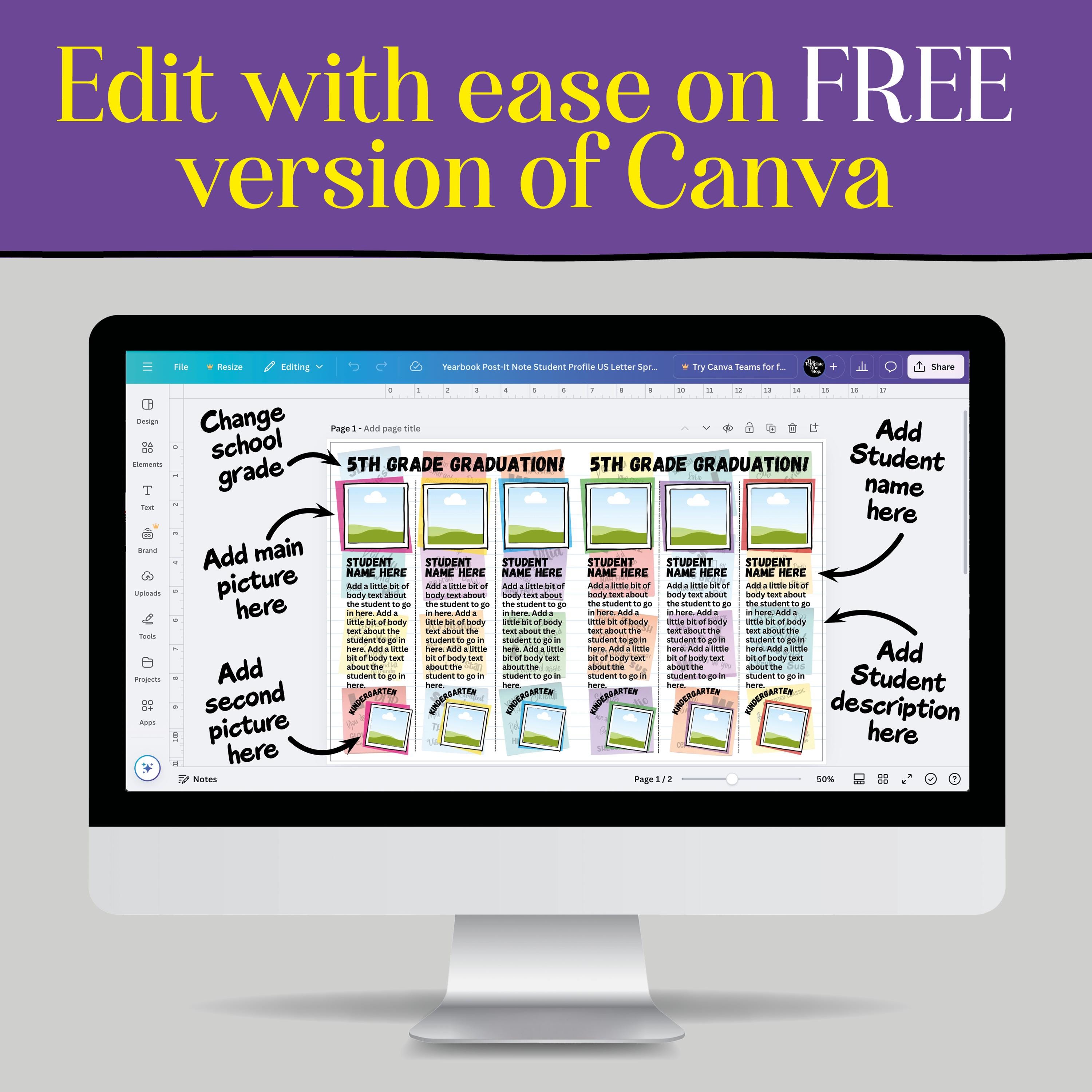 School Yearbook Student Graduation Template Gen Alpha, Sketchbook ...