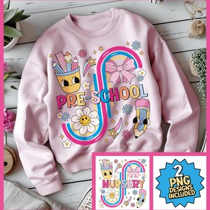 Back to School Bundle, Pre-school PNG Design, Nursery PNG Design, First Day Of School, School Png, Retro PNG