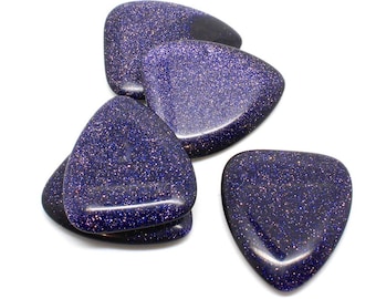 Blue Goldstone Guitar Pick - Boutique Guitar Plectrum - Timber Tones