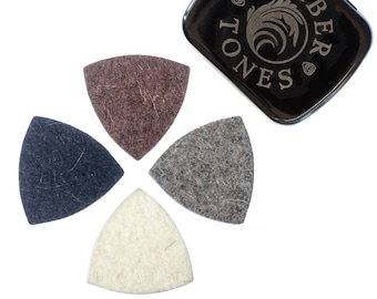Felt Ukulele Picks – Natural Wool, High Density with Gift Tin