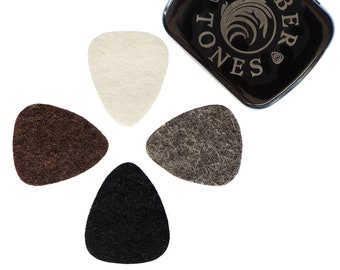 Natural Wool Felt Ukulele Picks - Timber Tones, Gift Tin