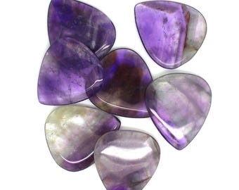 Amethyst Crystal Guitar Pick | Boutique Luxury Plectrum | Timber Tones Gemstone Acoustic Electric