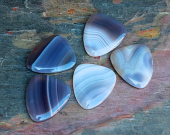 Médiator en agate cerclée grise - Médiator de guitare Boutique - Tons bois