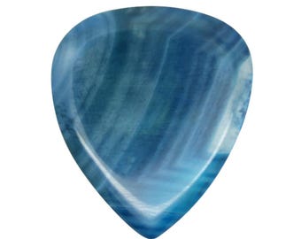 Blue Lace Agate Guitar Pick | Boutique Stone Plectrum | Unique Gift for Guitarist | Timber Tones