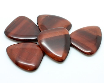 Red Tiger Eye Guitar Pick - Boutique Guitar Plectrum - Timber Tones