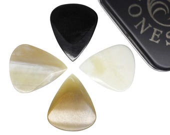 Handmade Pointed Tip Guitar Picks Buffalo Bone & Horn | Luxury Boutique Plectrums for Musicians