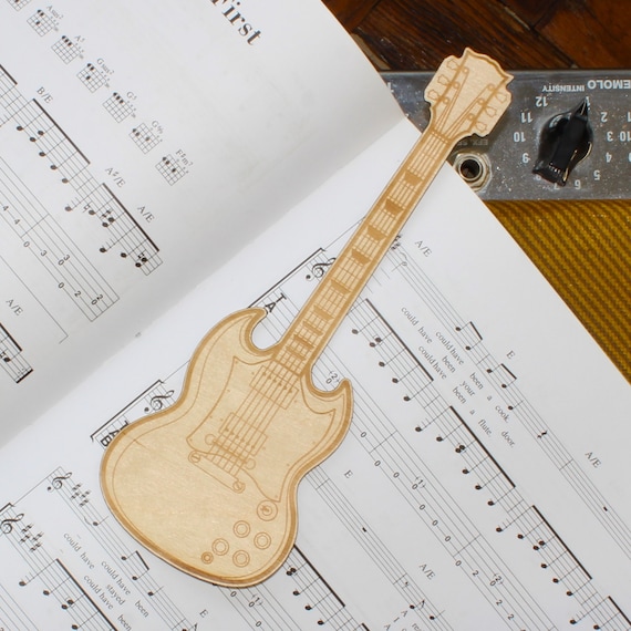 Bookmark - PERSONALIZED Electric Guitar - birch wood Bookmark - PERSONALIZED Electric Guitar - birch wood