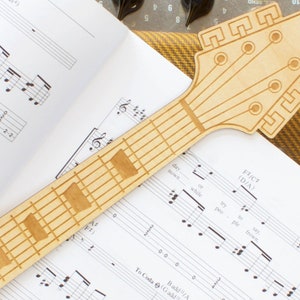 Flying V Guitar Shaped Boutique Bookmark - Laser Engraved Birch Plywood