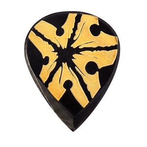 Laser Etched Buffalo Horn Guitar Picks in a Gift Tin Sharp shape Boutique Guitar Plectrums Timber Tones image 6
