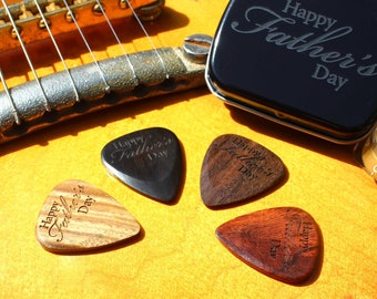 Father's Day Tin + 4 Electric Guitar Picks - Personalisation available