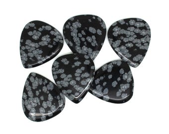 Snowflake Obsidian Guitar Pick | Boutique Stone Plectrum by Timber Tones