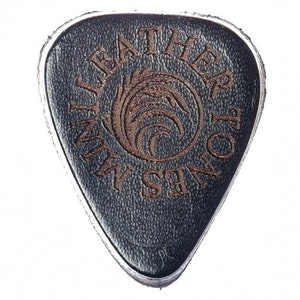 Mini Leather Picks for Ukulele or Bass Guitar Black, Tan, Whiskey & Cognac Leather in a Gift Tin Timber Tones image 2