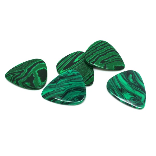 Green Lizard Skin Reconstituted Stone Guitar Pick - Timber Tones