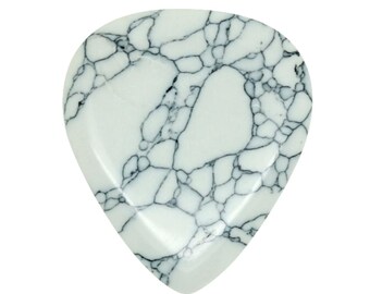 Howlite Stone Guitar Pick | Handmade Boutique Plectrum | Unique Musician Gift for Guitarist