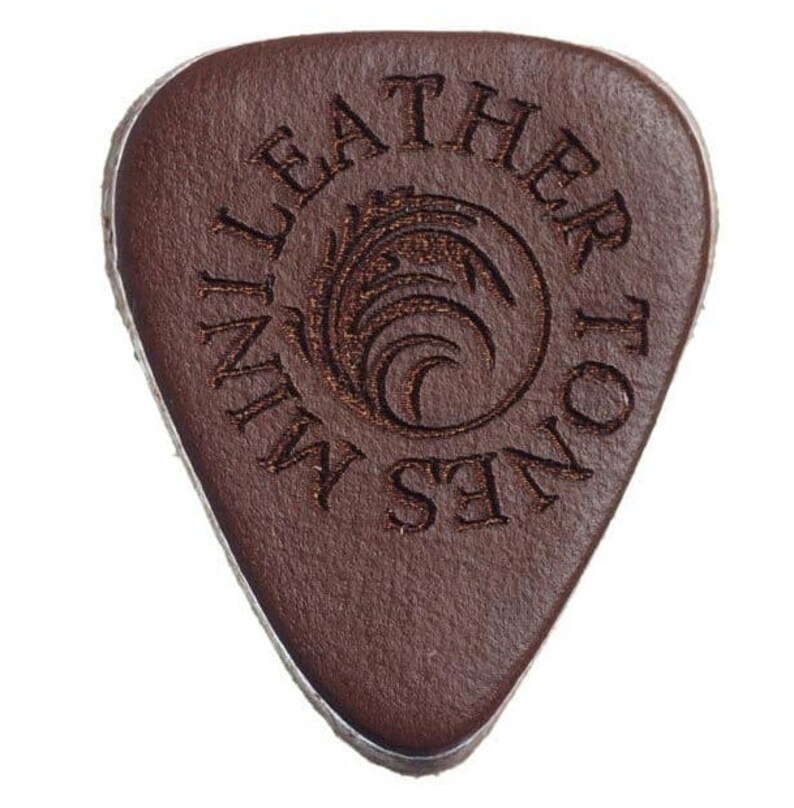 Mini Leather Picks for Ukulele or Bass Guitar Black, Tan, Whiskey & Cognac Leather in a Gift Tin Timber Tones image 4