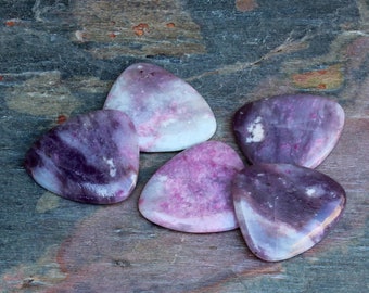 Lepidolite Guitar Pick - Boutique Guitar Plectrum - Timber Tones