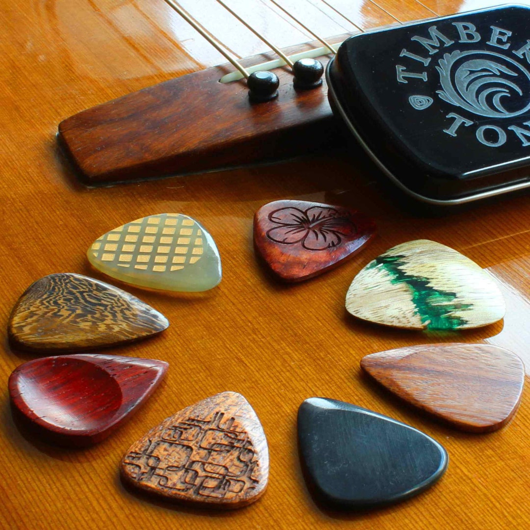 8 Acoustic Guitar Luxury Guitar Picks in a Gift Tin Etsy