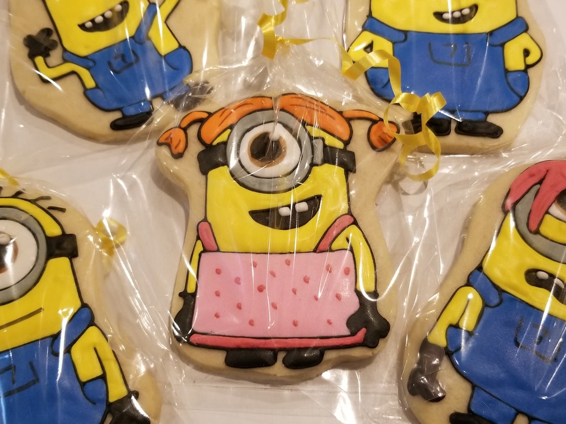 Minion cookies inspired by despicable me 12 Etsy