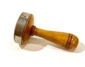 Vintage Darning Egg, Sock Darner with Metal Clamp, Wood Sewing Tool, Mending Tool, Farmhouse Decor, 1920s