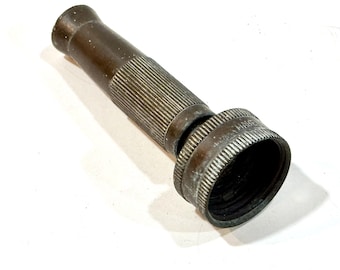 1960s Brass Nozzle, Hose Attachment, Adjustable Sprayer, 3 inches,  2 pieces, Made in USA