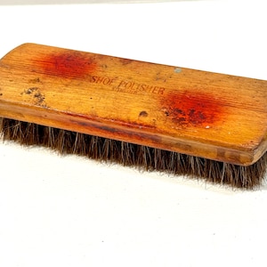 Vintage Schuhbürste, Buffer Polierer, Holz und Borste, Pferdehaarbürste, Schuhputzbürste, Mid Century 1950er Jahre, Geschenk für Männer, Geschenk für Sammler