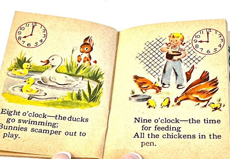 Vintage Tiny Tales book Telling Time Picture Book animal Etsy