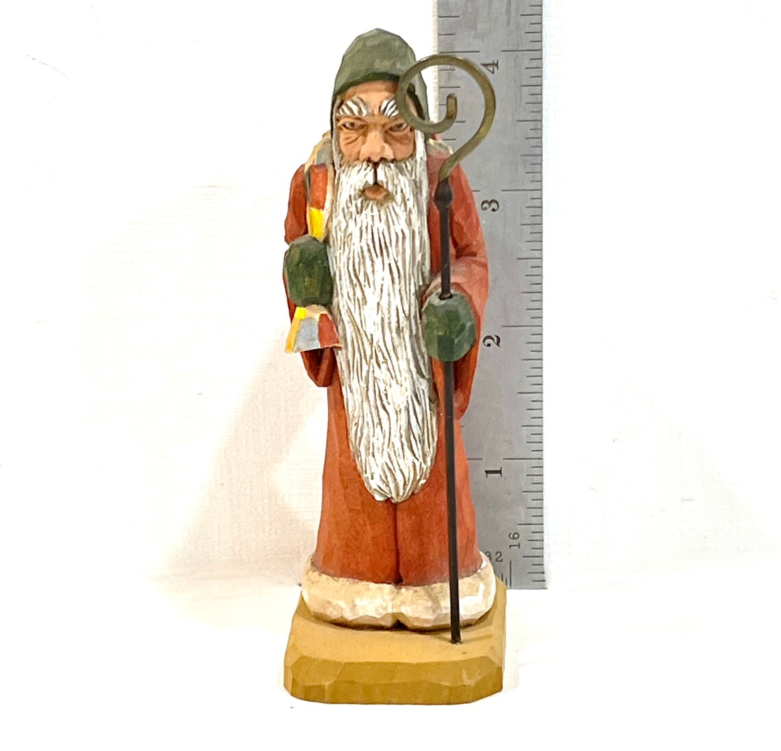 Vintage Santa Hand Carved Old World Santa Folk Art Santa Etsy
